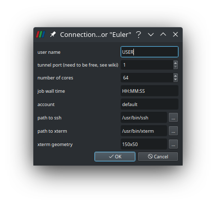 Connection parameters for Euler Connection parameters for
Euler